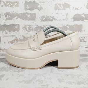 New Dolce Vita Yanni Platform Penny Ivory Leather Loafer   i15